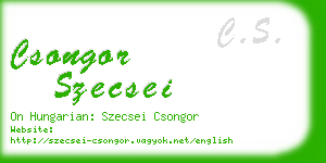 csongor szecsei business card